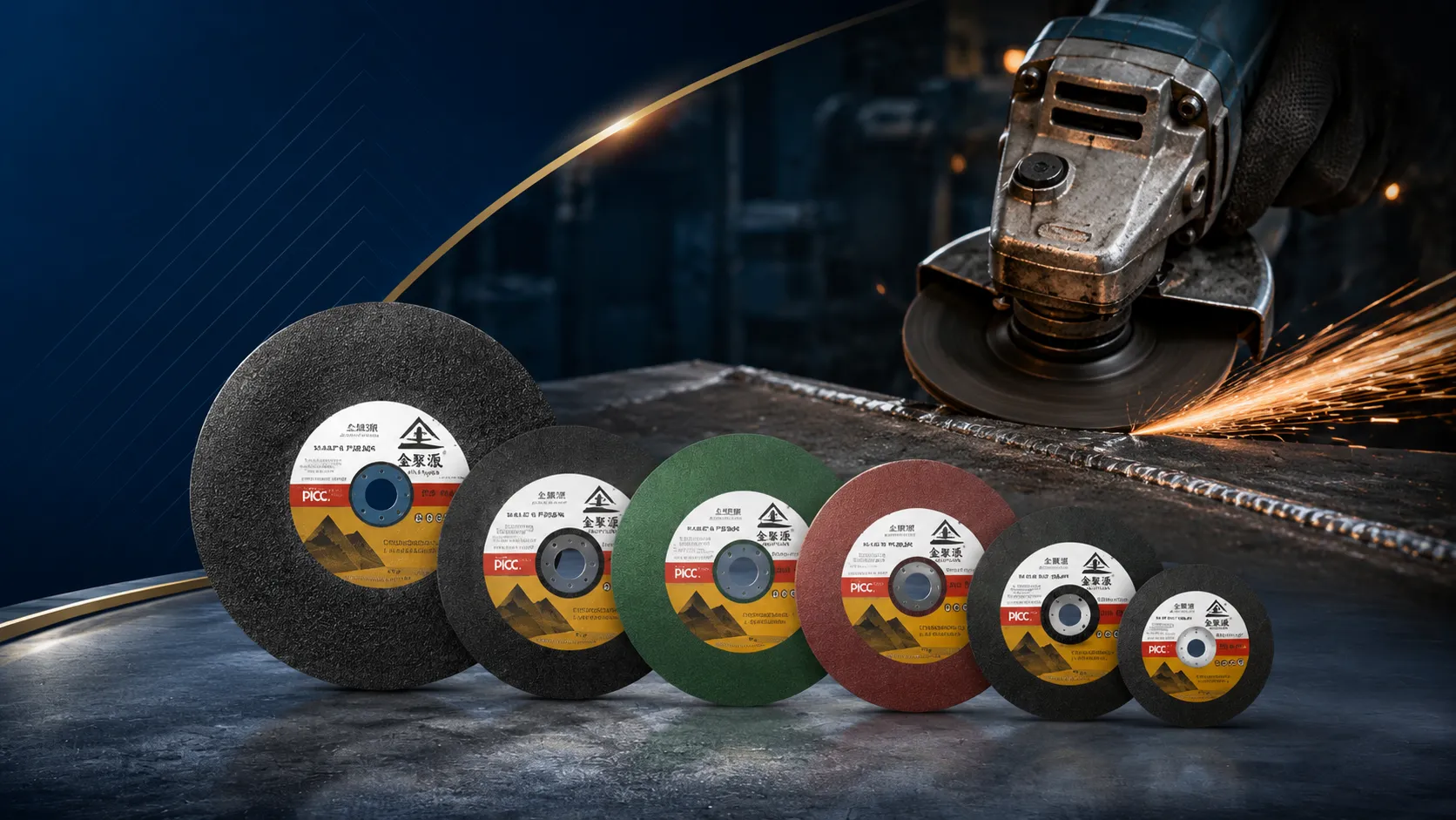 Depressed center grinding discs for weld removal and metal grinding