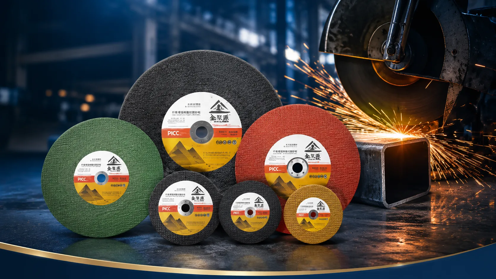 Fiber reinforced resin cutting discs for metal cutting